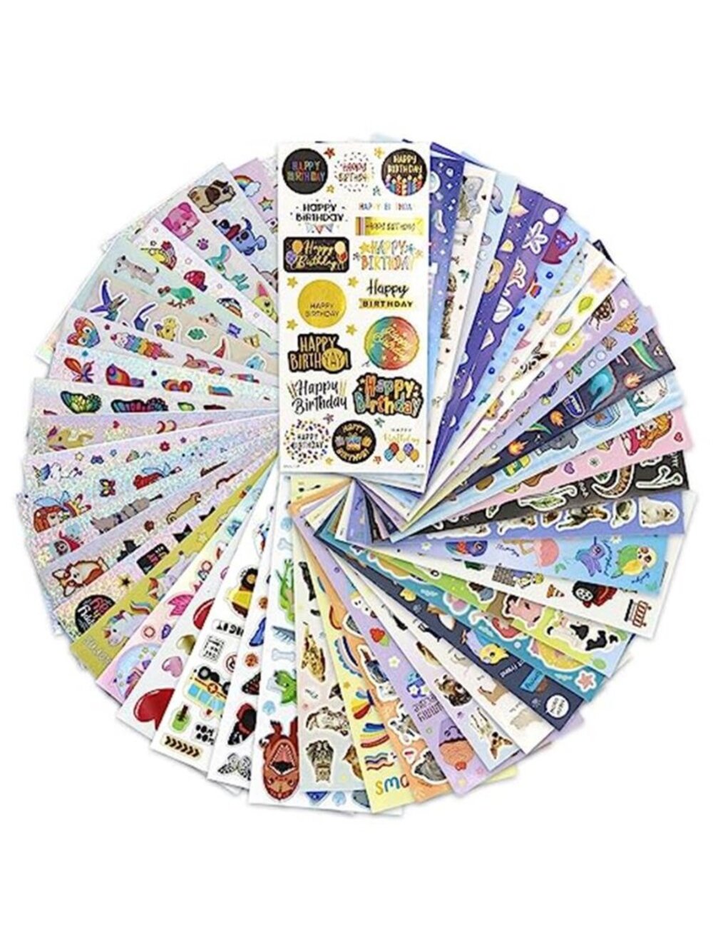 1000+ Pieces Mix Kids Stickers - Common Style, Holographic, Glitter Foil, 3D